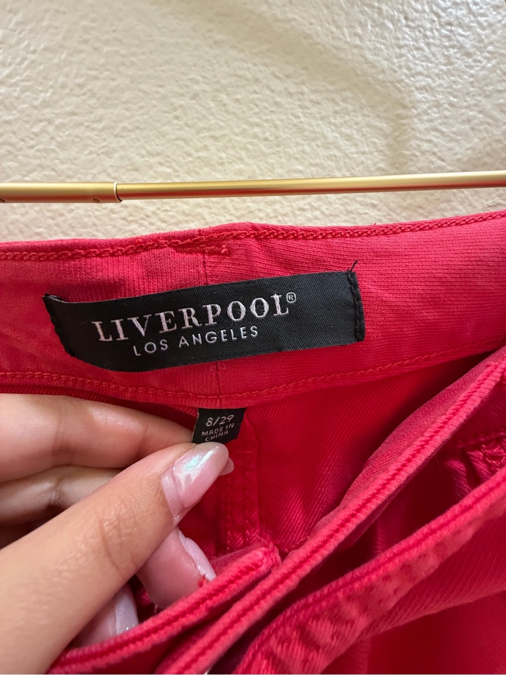 Liverpool Bright Red Cropped Belted Chinos - Picture 5 of 5